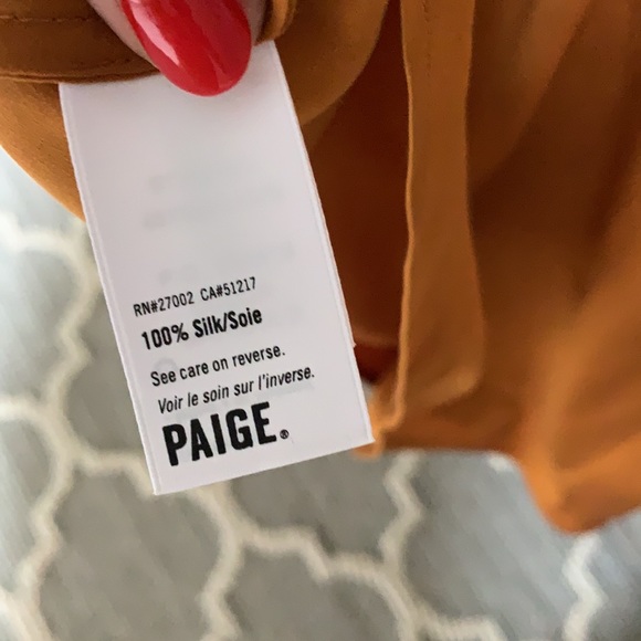 Paige Gold Silk Cicely Cami Sz Sm - Picture 5 of 5